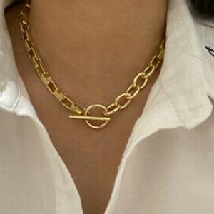 NEW 18k Yellow Gold Toggle Link Chain Necklace
